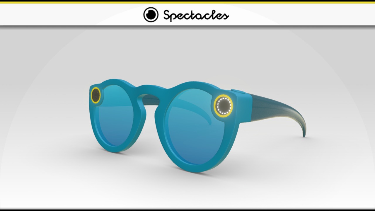 3D model Snap Inc Spectacles - This is a 3D model of the Snap Inc Spectacles. The 3D model is about a pair of blue scissors.