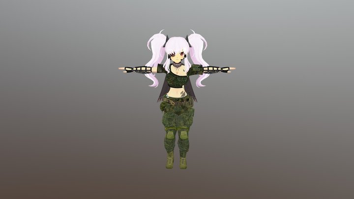 Аниме солдат для VRCHAT 3D Model