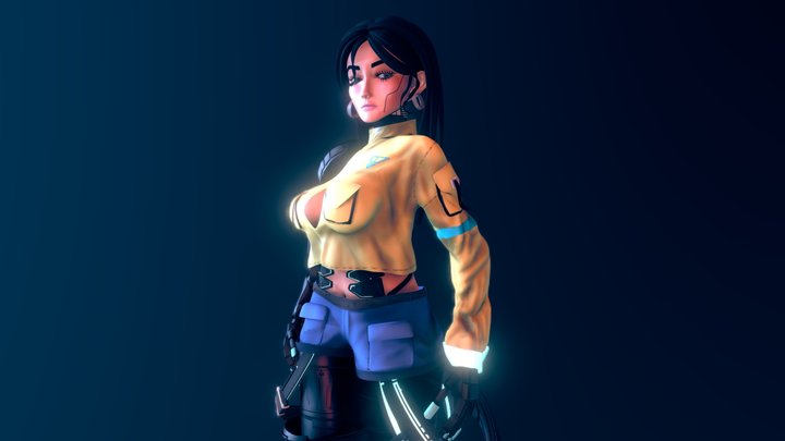 Cyberpunk Girl 3D Model
