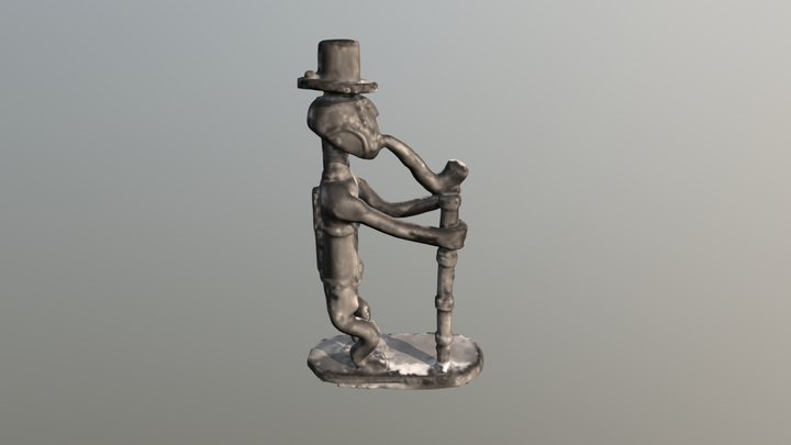 Goldweights Man with pipe 3D Model