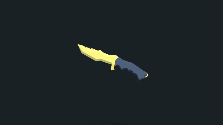 Yellow Combat Knife 3D Model