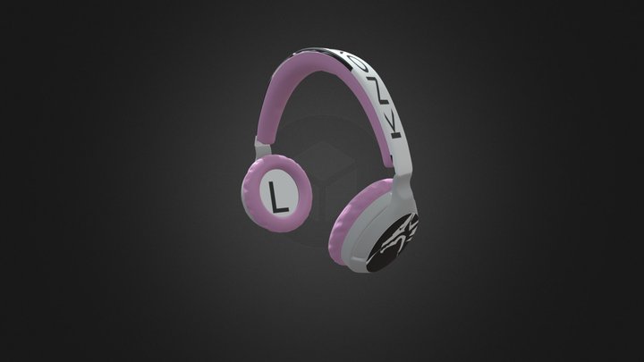 High-Quality 3D Realistic Headphone Pink & White 3D Model