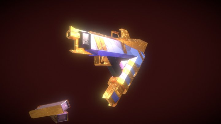 Submachine Gun Low Poly 3D Model