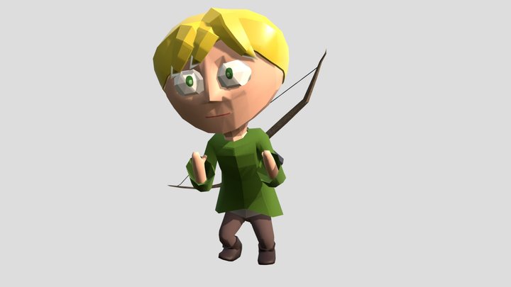 Low Poly Character with Jumping Animation 3D Model