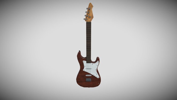 Low Poly Bass Guitar 3D Model
