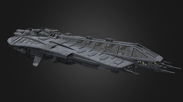 HJ-45 Refitted Mining Frigate 3D Model