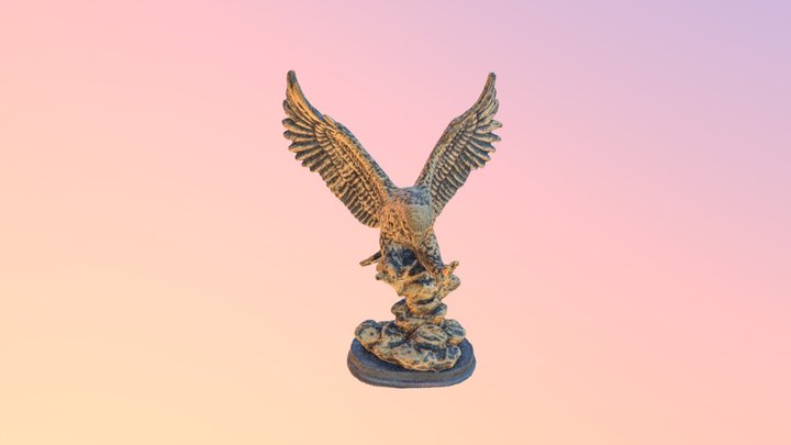 Eagle antique statue Lowpoly 3D Model