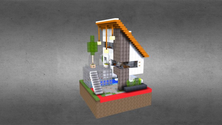 Minecraft Modern house 17x17 by WeronicaMC 3D Model