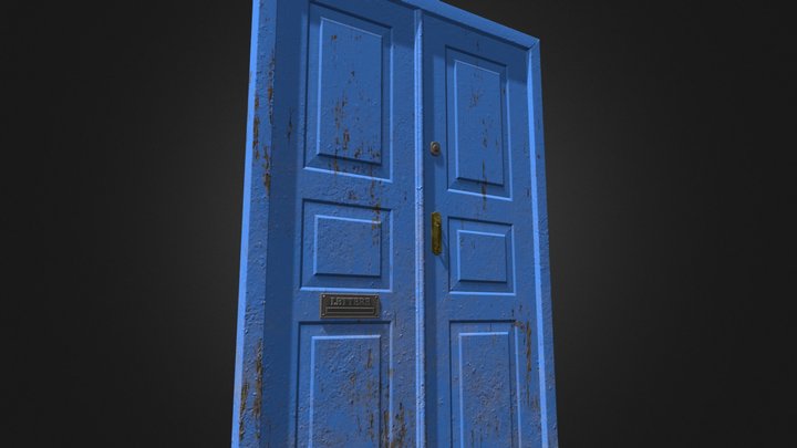Old_Door_Blue 3D Model