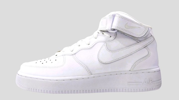 NIKE AIR FORCE 1 MID WHITE 3D Model