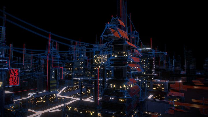 Virtual City [Tilt Brush] 3D Model