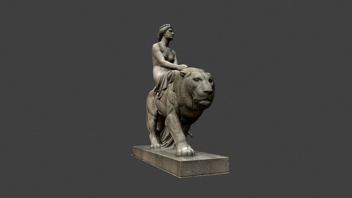 Teatr Wielki Poznań - Liryka siedząca na lwie 3D Model