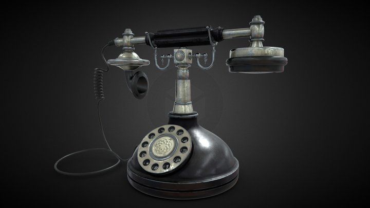 Vintage Rotary Telephone 3D Model