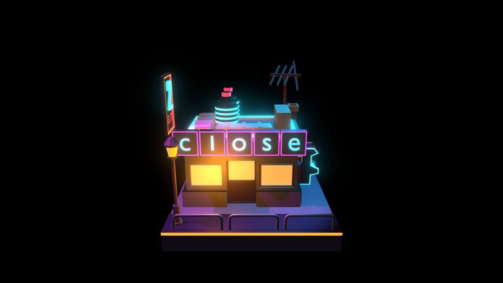 Game Station Is ometric Style 3D Model