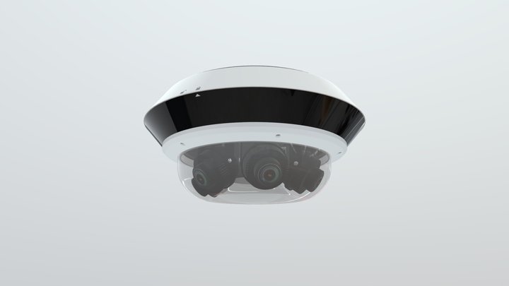 PTZ security camera with cables 3D Model