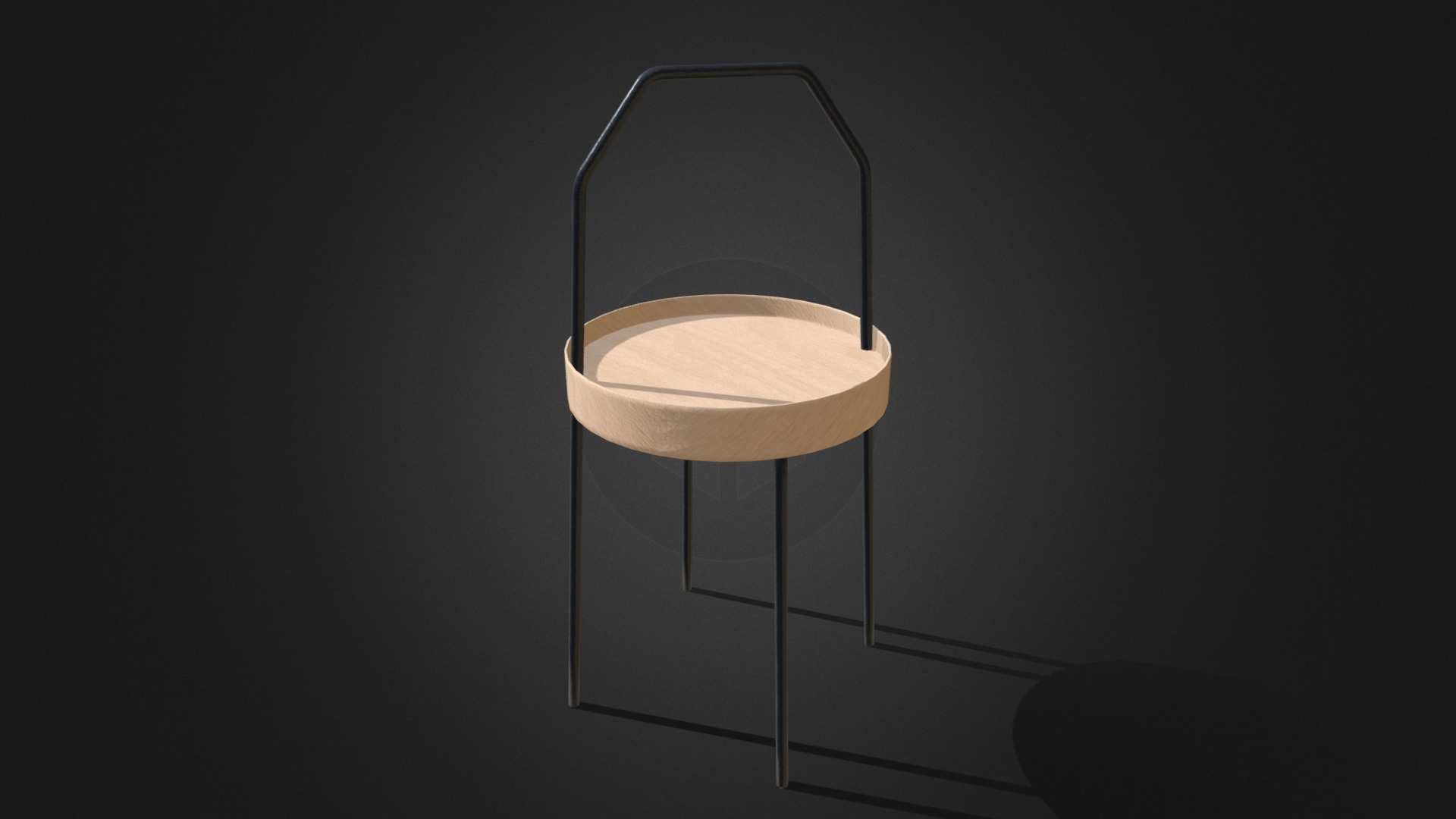 3D model Metal Side Table - This is a 3D model of the Metal Side Table. The 3D model is about a lamp on a stand.