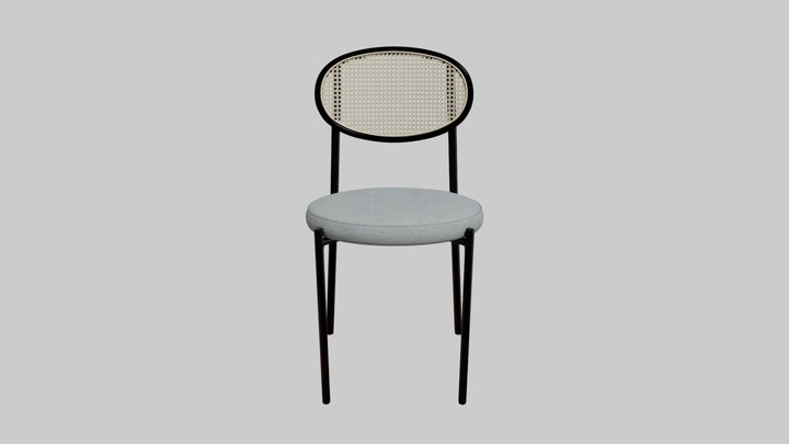Baylor Natural and Rattan Dining Chair 3D Model