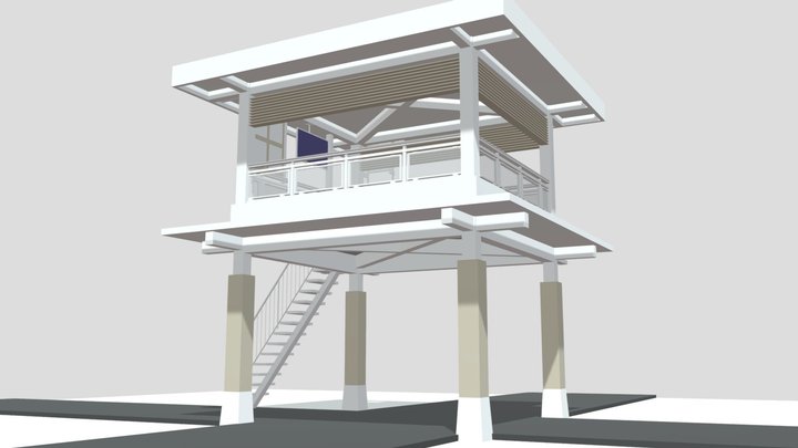 Pos Kamling Alt Atap Beton 3D Model