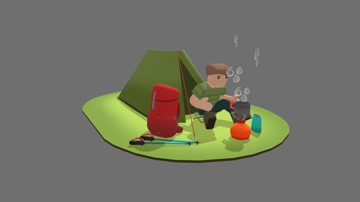 I'd Rather Be Camping - Spring 3D Model