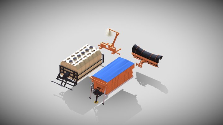 Combined Road Machine Equipment 3D Model