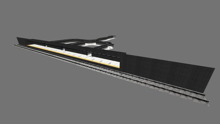 Subway platform modular 3D Model