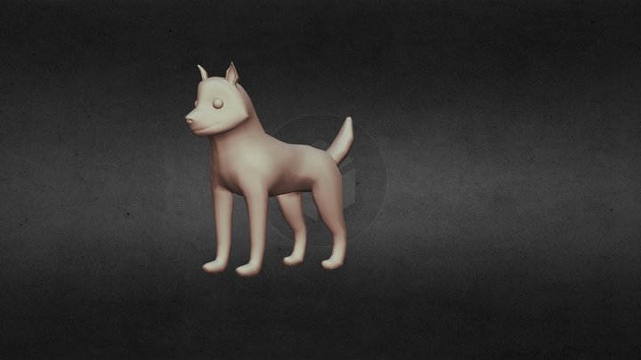 Husky Low Poly 3D Model