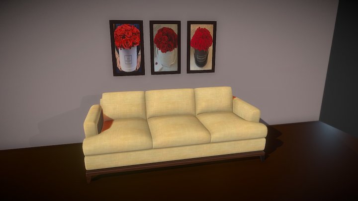Hickory Chair 9th street sofa(d.99 w.224 h.86) 3D Model