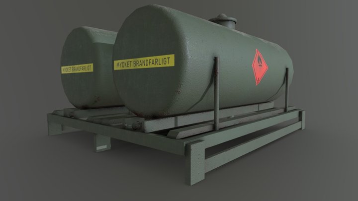 Rusty airbase fuel tank 3D Model