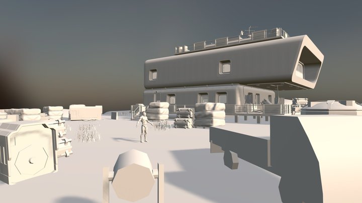 Research station blocking 3D Model