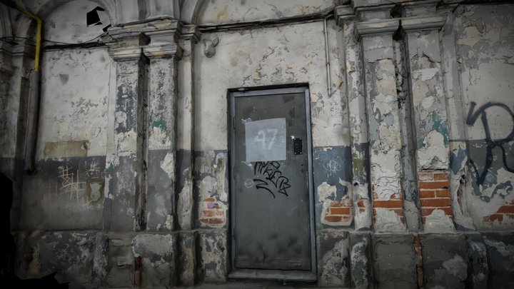 Warszawa, Praga, Pig head streetart