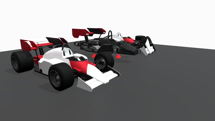 Stylized 80's F1 Car 3D Model