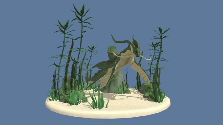 Underwater Creature Scene 3D Model
