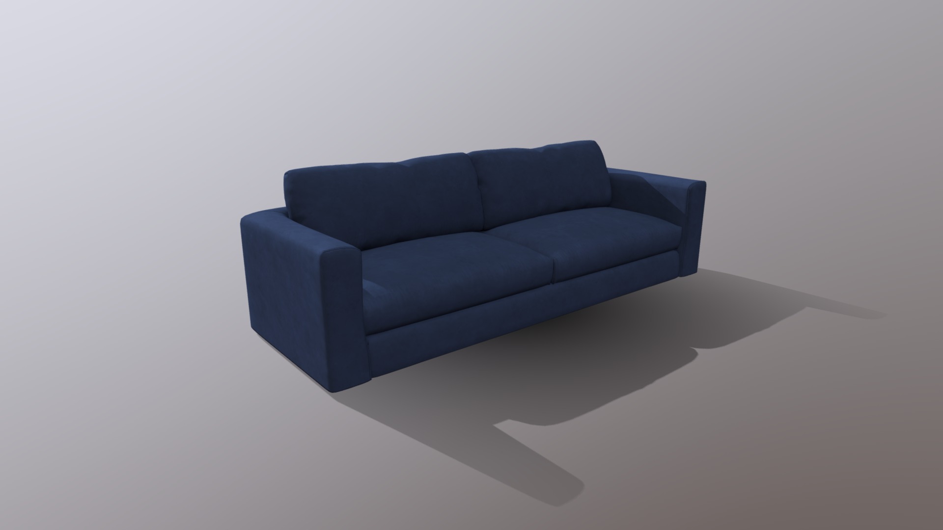 3D model Blue Velvet Sofa 001 - This is a 3D model of the Blue Velvet Sofa 001. The 3D model is about a blue couch on a white background.
