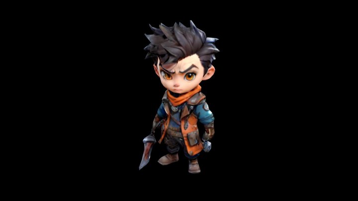 Squire of the Spirits Fiction Book Cover 3D Model