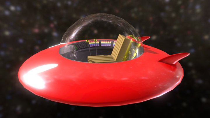 Spaceman Spiff Red Space Saucer Ship – Modello 3D gratuito STL