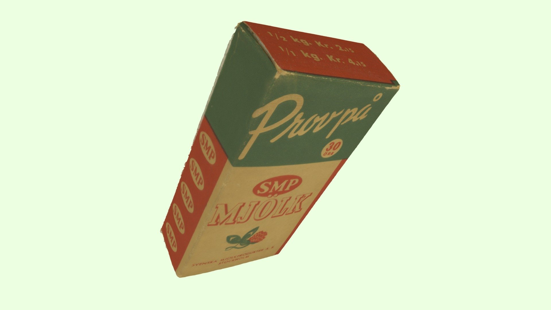 Förpackning. ca 1940-1960. SMP Mjölkpulverpaket.