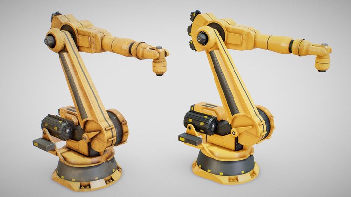 Industrial Robot Arm 01 (Clean and Dirty) 3D Model
