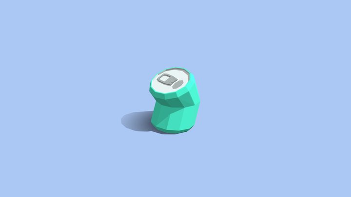 Soda Can crushed trash Low-poly 3D Model