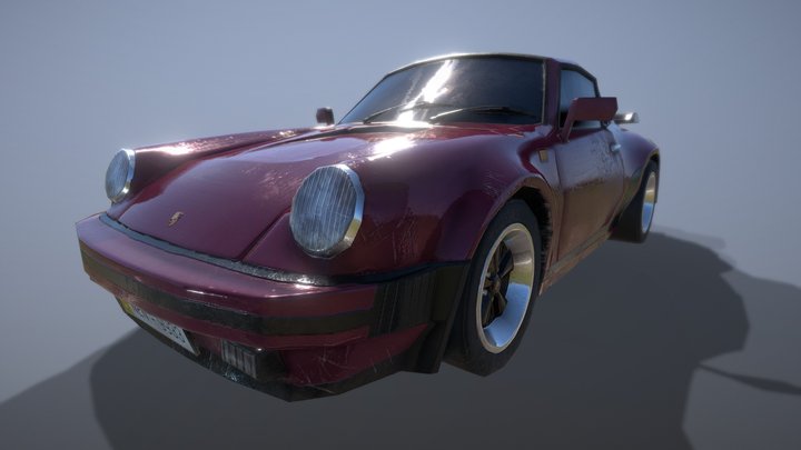 Porsche 911 Turbo Carrera 3.0 (930) Lowpoly 3D Model