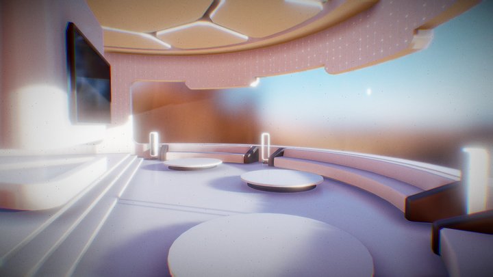 VR Metaverse Spaceship Interior 09 3D Model