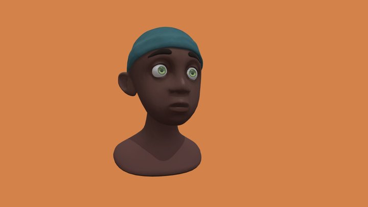 Cartoon Character Bust 3D Model