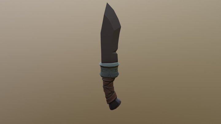 Low_Poly_Hand_Painted_Weapon_Knife 3D Model