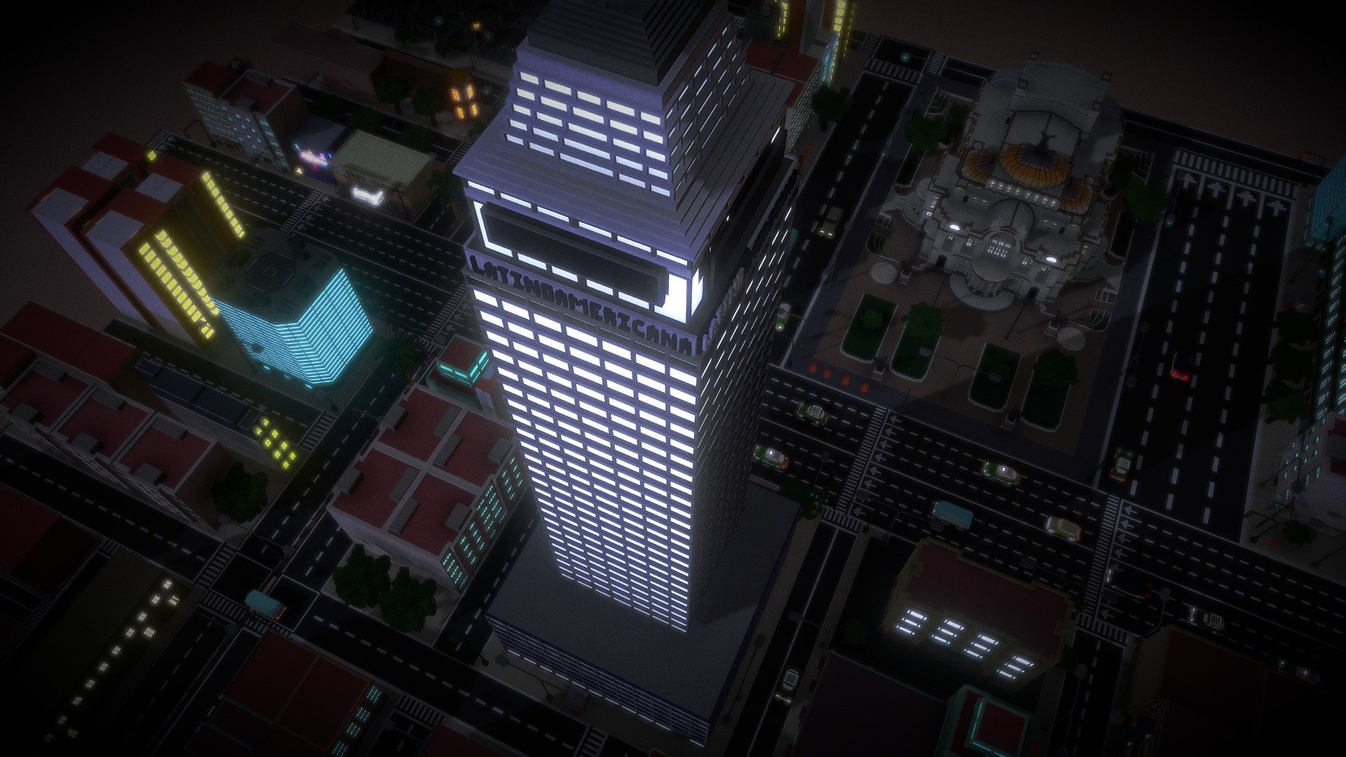 Torre Latinoamerica Voxel - 3D model by qpxmedia [5ad4e87] - Sketchfab
