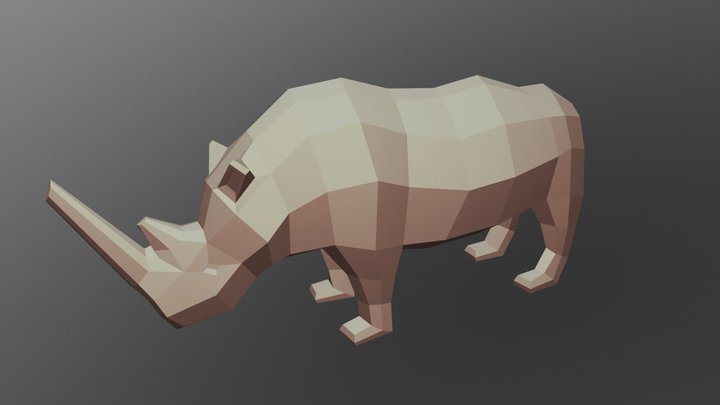 LowPoly - Rhinoceros 3D Model