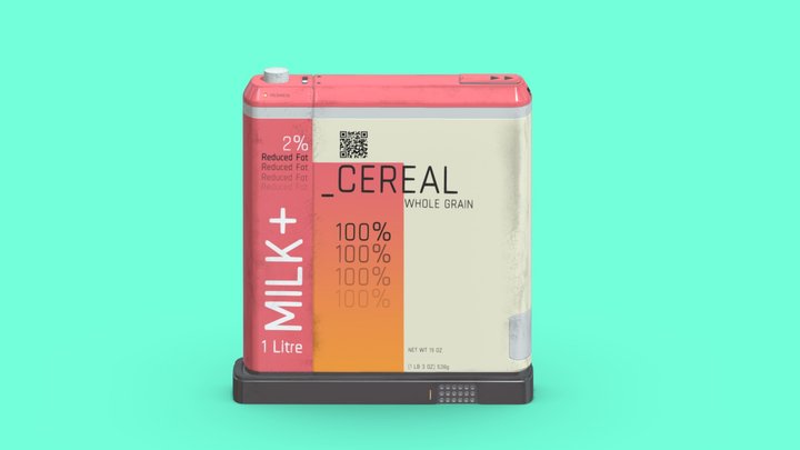 Futuristic Cereal Box 3D Model