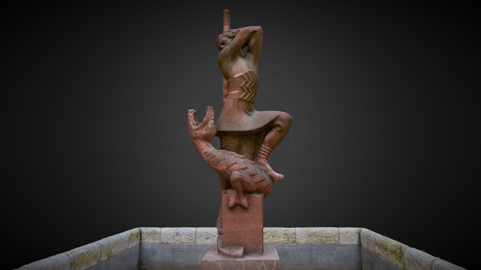 Monument of Krak fighting with dragon