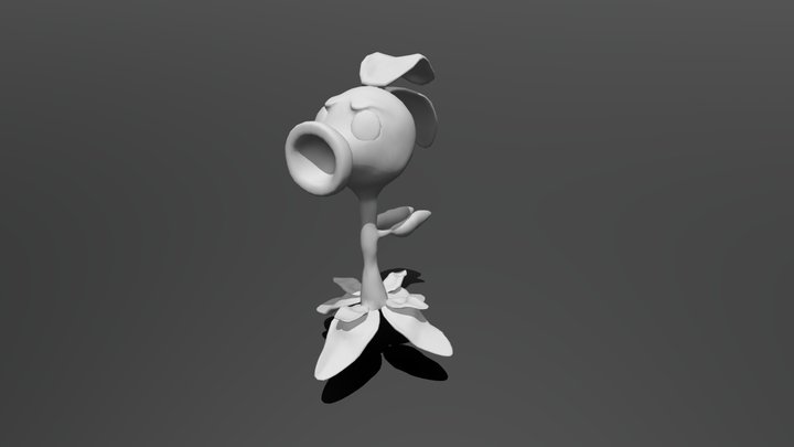 Peashooter GameReady Rig+Model 3D Model