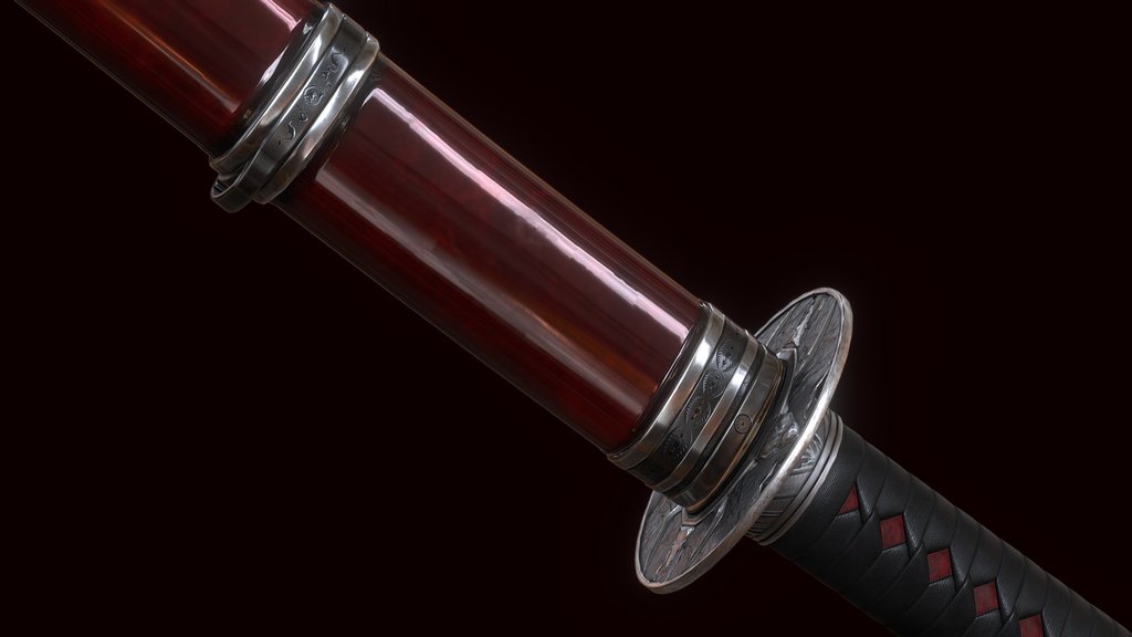 High End Hand Modeled Katana [Poenix Feather]