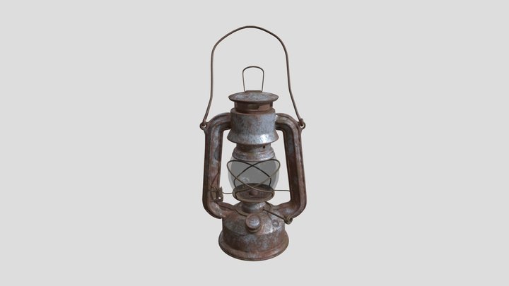 Old kerosene lantern low-poly 3D Model in Lamp 3DExport