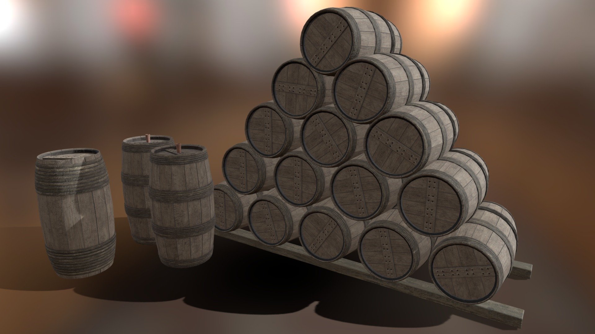 Gunpowder barrels 3D model by visualdimension [5ada462] Sketchfab
